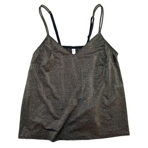 CACIQUE‎ V-neck Cami Tank Top • 14/16 • gold metallic